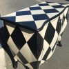 Louis XV black and antique cream harlequin (diamond pattern ) commode buffet hand made - Image 6