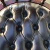 Captains chair in brown top grain leather and pecan antique finish to match the Presidents desk, hand made - Image 9