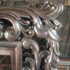 Louis XV hand carved beveled glass mirror antiqued silver gilding - Image 2