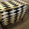 Louis XV Designed Harlequin Commode in black and cream diamond paint finish gold brass handles gilt bronze mounts - Image 2