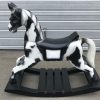Antique style rocking horses in natural finish all hand painted "Domino" - Image 2