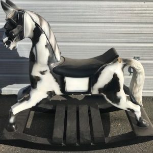 Antique style rocking horses in natural finish all hand painted "Domino"