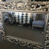 Louis XV hand carved beveled glass mirror antiqued silver gilding - Image 4