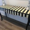Louis XV console table hand painted stripe antiqued distressed finish - Image 3