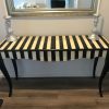 Louis XV console table hand painted stripe antiqued distressed finish - Image 4