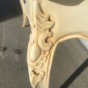 Bureau baroque de style Louis XV blanc sous-main noir Desk - Image 4