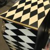 Louis XV Designed Harlequin Commode in black and cream diamond paint finish gold brass handles gilt bronze mounts - Image 4