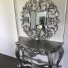 Louis XV Console table hand carved and hand finished in silver leaf antiqued distressed - Image 2