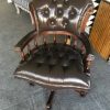 U S Presidential Desk "Resolute Desk" in antiqued mahogany finish- hand carved mahogany with full grain leather top - Image 21