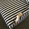 Louis XV Chair with cushion in antique white wash -hand carved -hand finished- in black /white stripe fabric - Image 6