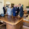 U S Presidential Desk "Resolute Desk" in antiqued mahogany finish- hand carved mahogany with full grain leather top - Image 3
