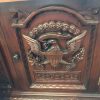 U S Presidential Desk "Resolute Desk" in antiqued mahogany finish- hand carved mahogany with full grain leather top - Image 8