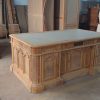 U S Presidential Desk "Resolute Desk" in antiqued mahogany finish- hand carved mahogany with full grain leather top - Image 25