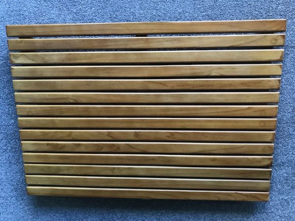 100 % Plantation grown Teak door and bath mats in a natural finish