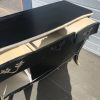 Louis XV commode black /silver distressed commode in mat black antiqued finish - Image 2