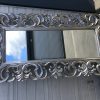 Baroque Style Louis XV silver leaf mirror hand carved antiqued finish - Image 4