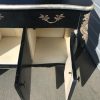 Louis XV commode black /silver distressed commode in mat black antiqued finish - Image 5