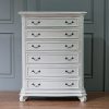 Shabby chic 6 drawer tallboy in antiqued and distressed finish - Image 2