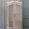 Armoire 6 shelves with glass doors antiqued and distressed finish - Image 2